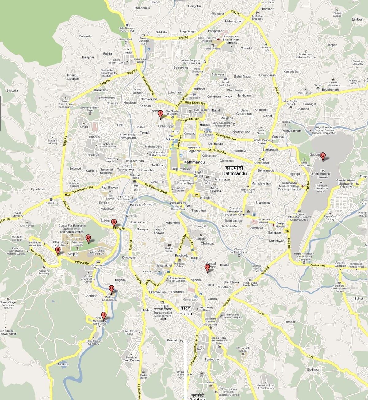 地图ktm尼泊尔