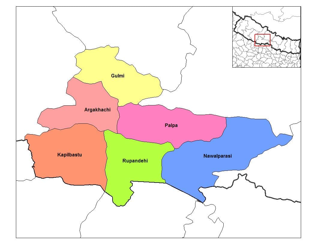 地图rupandehi尼泊尔