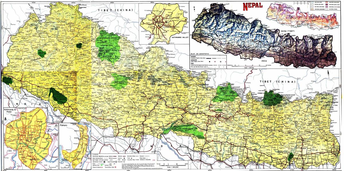 路线图尼泊尔的距离