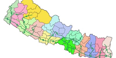 地图尼泊尔主要公路