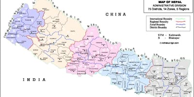 地图尼泊尔75个地区