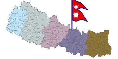 地图尼泊尔与标志