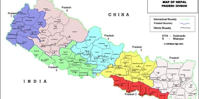 7邦尼泊尔的地图