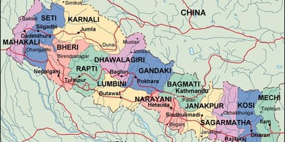 地图的数字尼泊尔